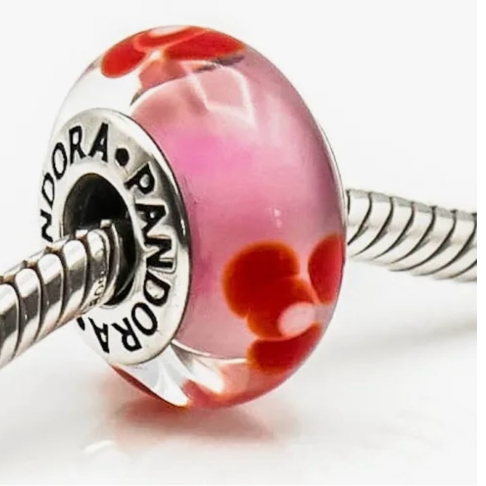 Pandora pink spacer murano glass authentic
